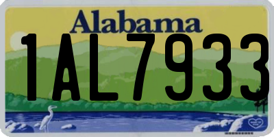AL license plate 1AL7933