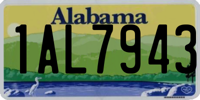 AL license plate 1AL7943