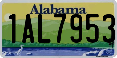 AL license plate 1AL7953