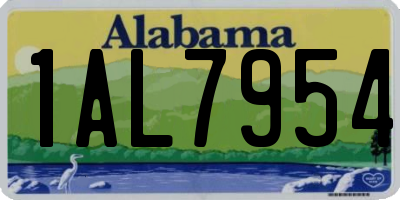 AL license plate 1AL7954