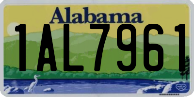 AL license plate 1AL7961