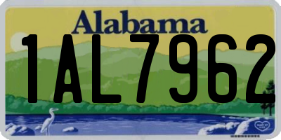 AL license plate 1AL7962