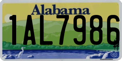 AL license plate 1AL7986