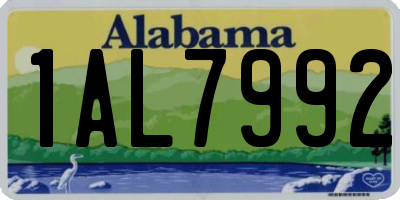 AL license plate 1AL7992