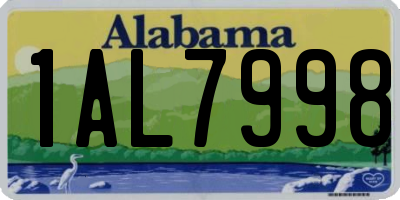 AL license plate 1AL7998