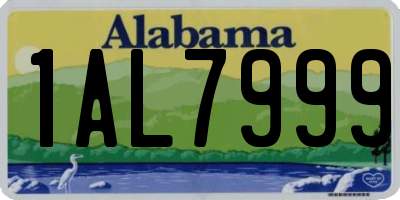 AL license plate 1AL7999