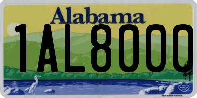 AL license plate 1AL8000