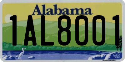 AL license plate 1AL8001