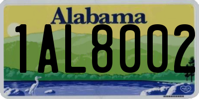 AL license plate 1AL8002