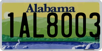 AL license plate 1AL8003