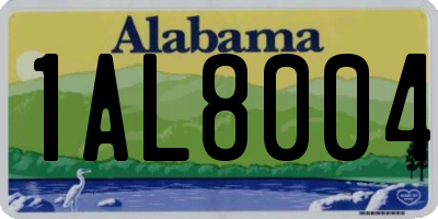 AL license plate 1AL8004