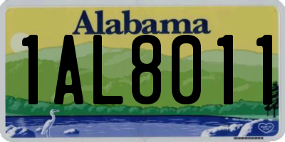 AL license plate 1AL8011