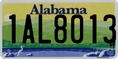 AL license plate 1AL8013