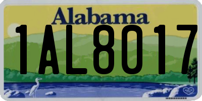AL license plate 1AL8017