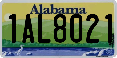 AL license plate 1AL8021