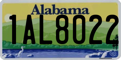 AL license plate 1AL8022