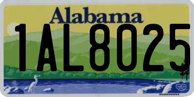 AL license plate 1AL8025