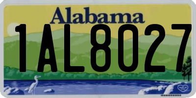 AL license plate 1AL8027