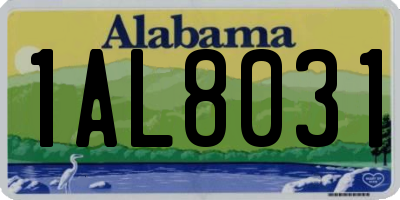 AL license plate 1AL8031