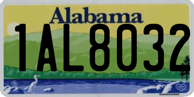 AL license plate 1AL8032