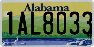 AL license plate 1AL8033