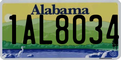 AL license plate 1AL8034