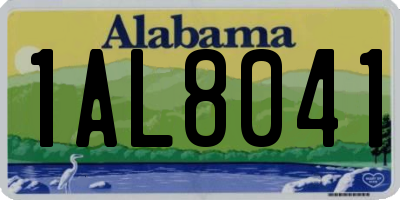 AL license plate 1AL8041