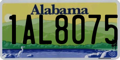 AL license plate 1AL8075