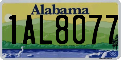 AL license plate 1AL8077
