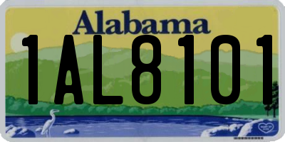AL license plate 1AL8101