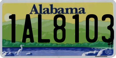 AL license plate 1AL8103