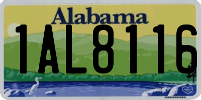 AL license plate 1AL8116