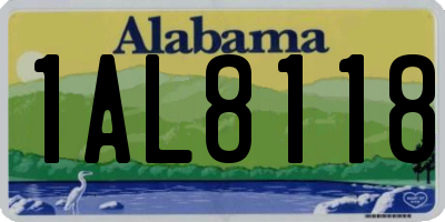AL license plate 1AL8118