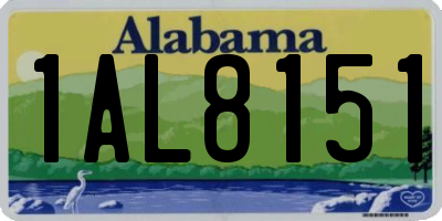 AL license plate 1AL8151