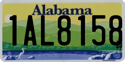 AL license plate 1AL8158
