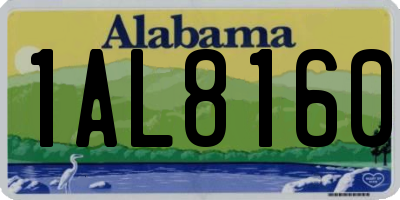 AL license plate 1AL8160