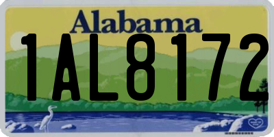 AL license plate 1AL8172
