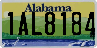 AL license plate 1AL8184