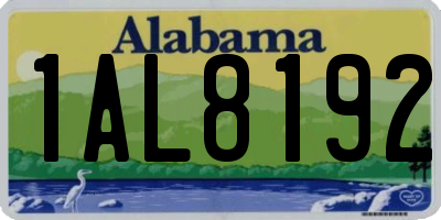 AL license plate 1AL8192