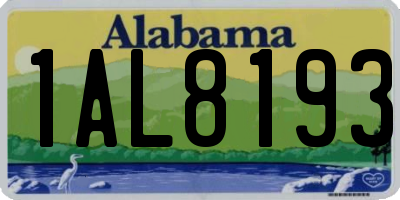 AL license plate 1AL8193