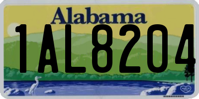 AL license plate 1AL8204