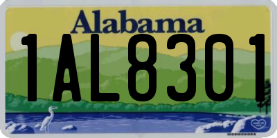 AL license plate 1AL8301