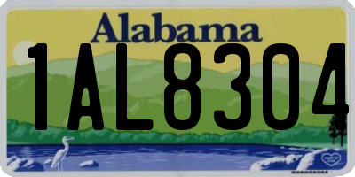 AL license plate 1AL8304