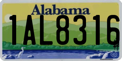 AL license plate 1AL8316