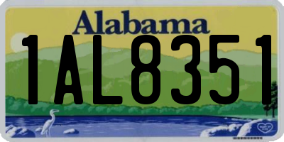 AL license plate 1AL8351