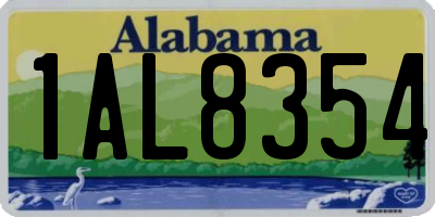AL license plate 1AL8354