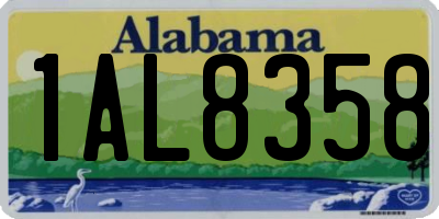 AL license plate 1AL8358
