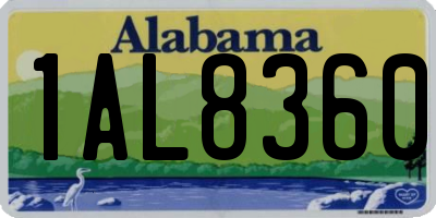AL license plate 1AL8360
