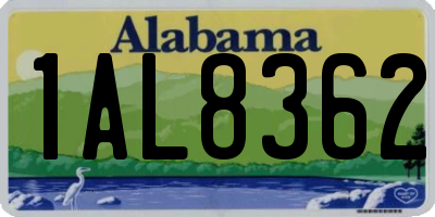 AL license plate 1AL8362