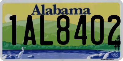 AL license plate 1AL8402